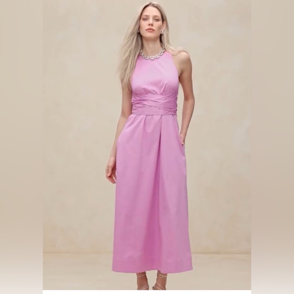 Elegant Pink Iris Banana Republic Dress